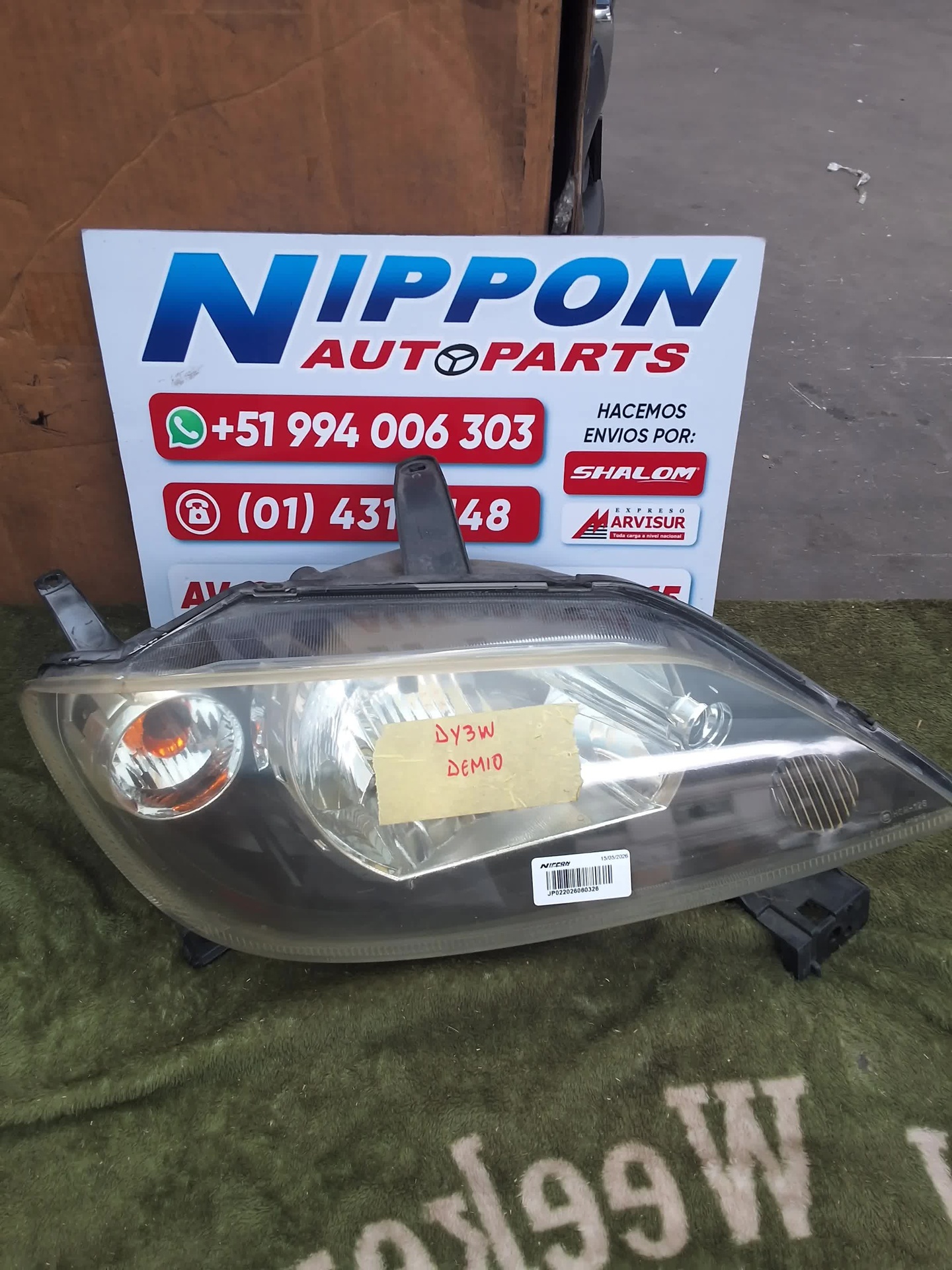 FARO DELANTERO MAZDA DEMIO 2002-2007 DY3W DY5R P2632 RH F/OSCURO