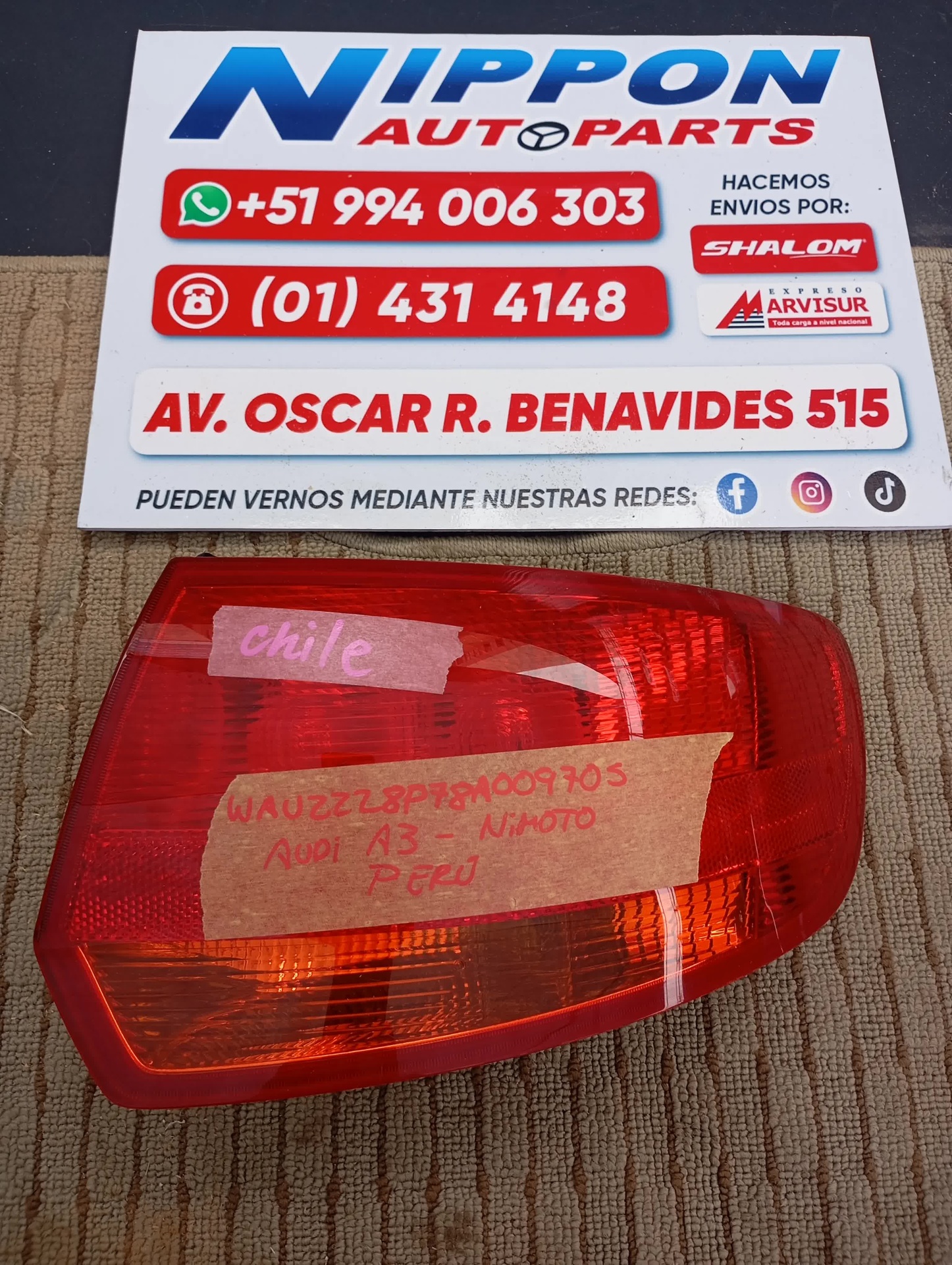 FARO POSTERIOR AUDI A3 2003-2013 8P 8PA RH 220-24886
