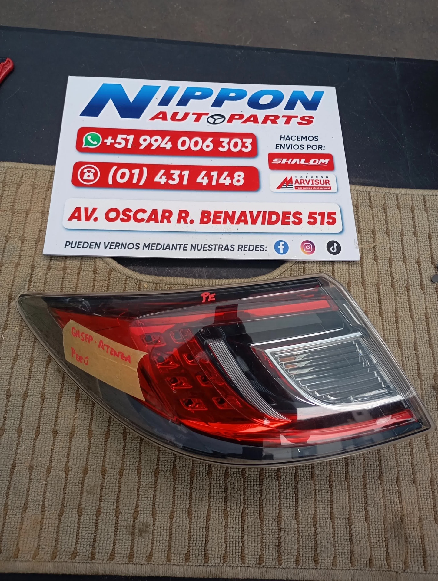 FARO POSTERIOR MAZDA ATENZA SEDAN 2008-2012 GHEFP SPORTS 22041055 LH