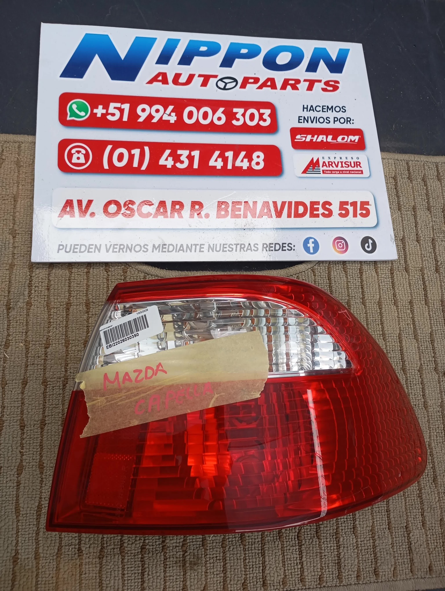 FARO POSTERIOR MAZDA CAPELLA SEDAN 1997-1999 GF8P RH / 22061919