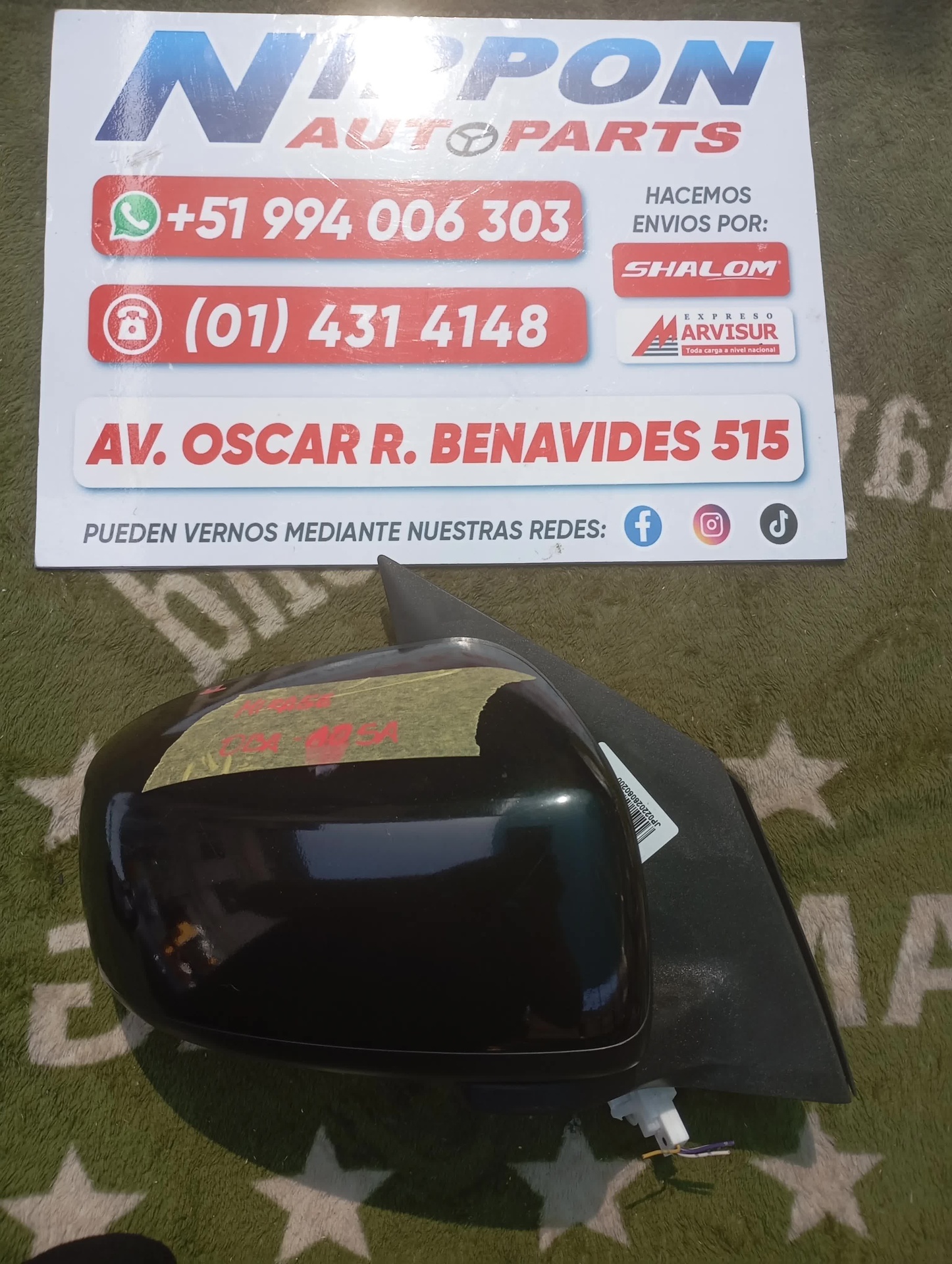 ESPEJO DE PUERTA MITSUBISHI MIRAGE 2012-2023 A05A RH P19
