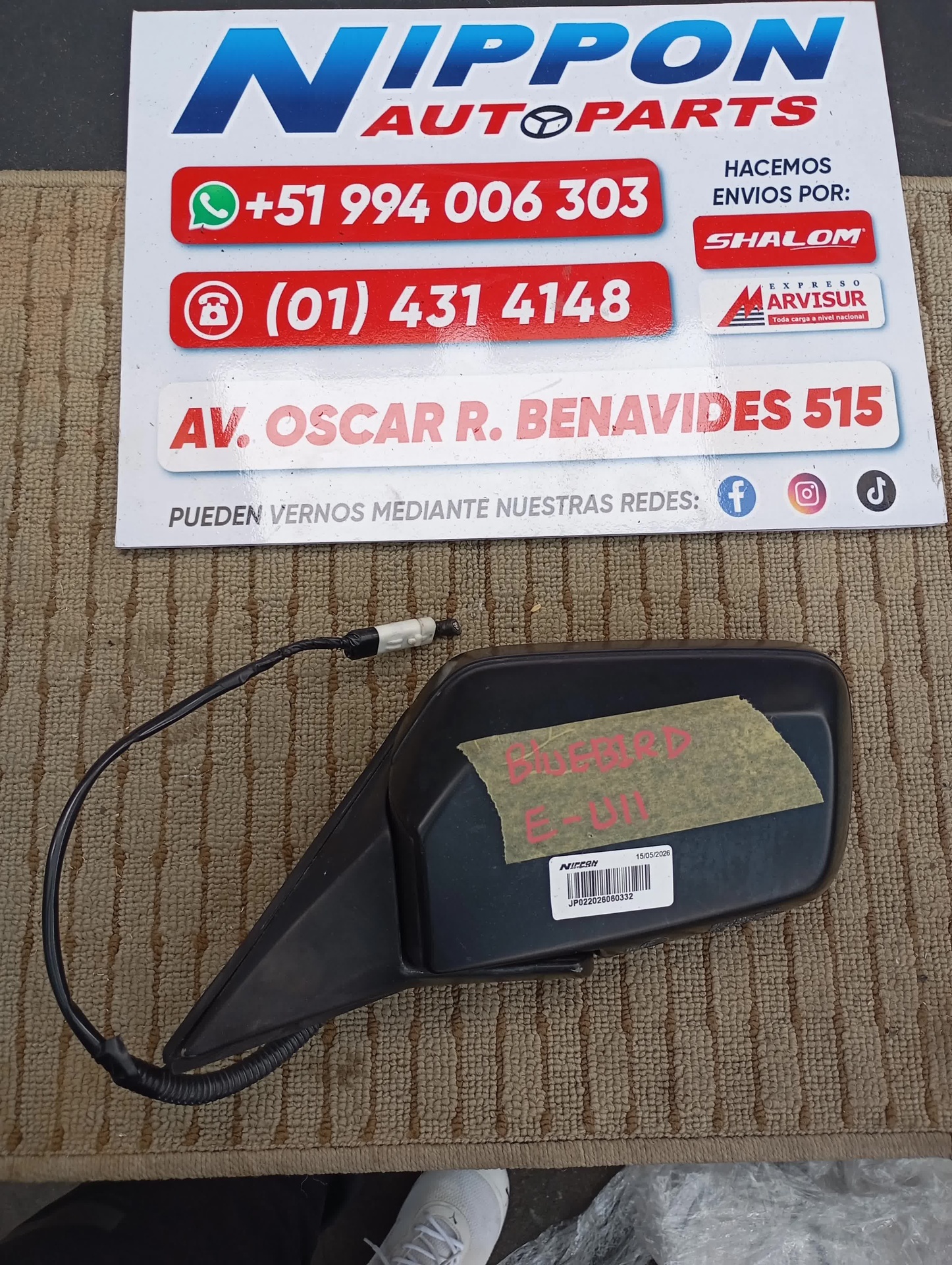 ESPEJO DE PUERTA NISSAN BLUEBIRD 1991-1995 U13 HNU13 LH 080