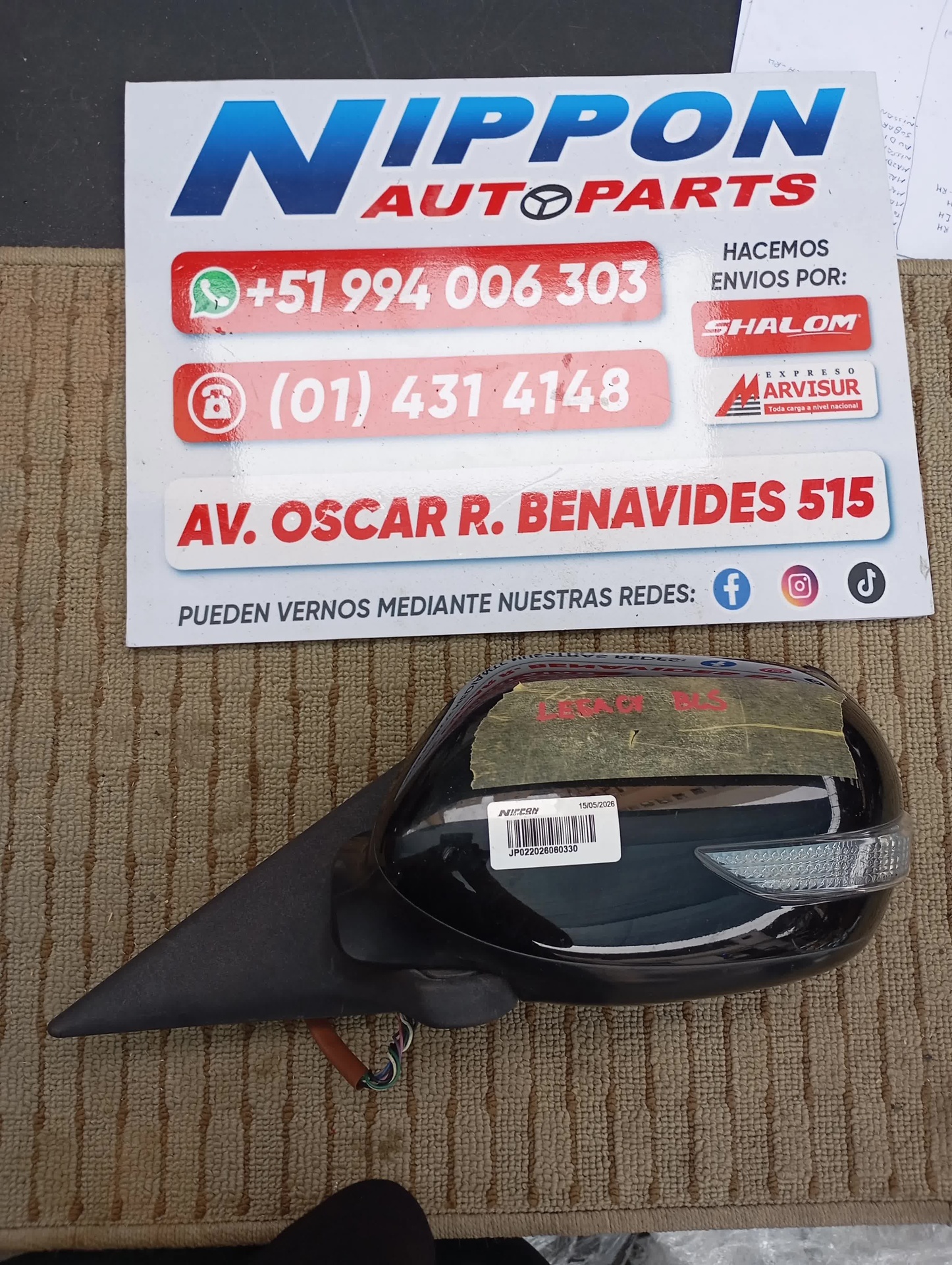 ESPEJO DE PUERTA SUBARU LEGACY SW 2003-2009 BP5 BP9 LH 74432303
