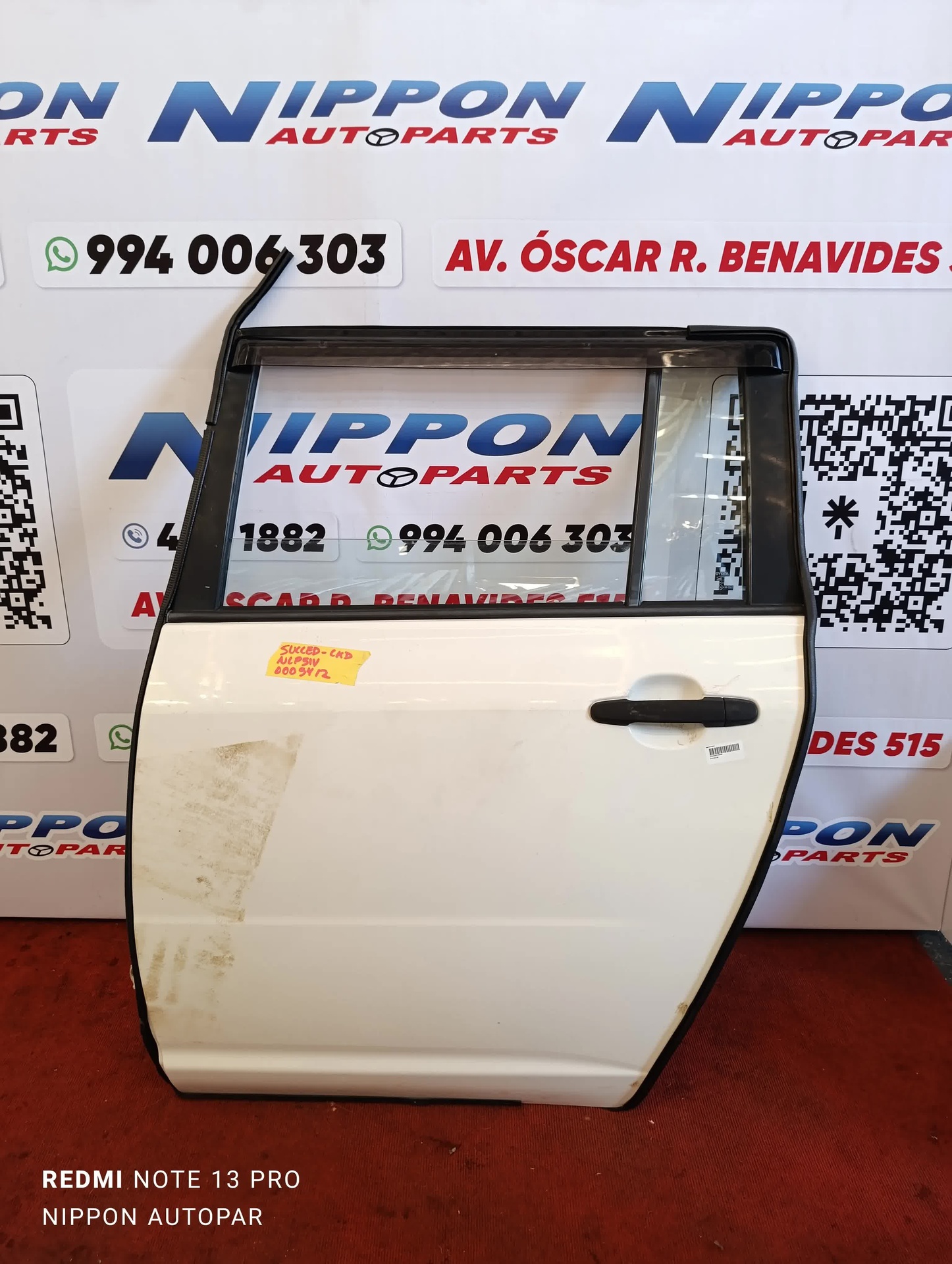 PUERTA POSTERIOR TOYOTA SUCCEED 2002-2013 NCP51V NCP58G RH M/T